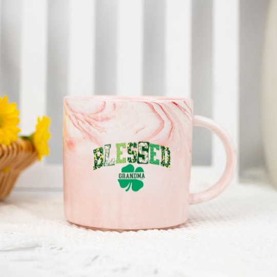 Blessed Grandma St Patricks Day Spring and Summer Marble Mugs