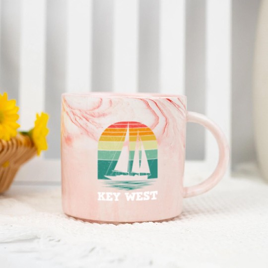 KEY-WEST FLORIDA Sailing Sunshine-State West Keys Marble Mugs