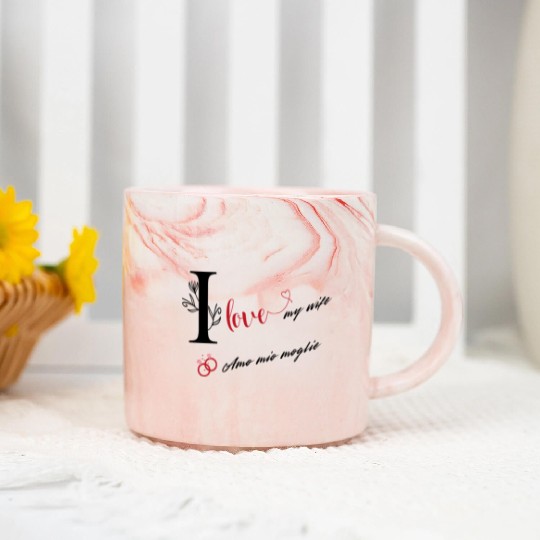 I love my wife \ Amo mia moglie Marble Mugs