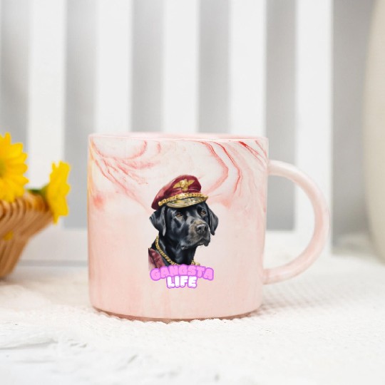 Gangsta Life Back Labrador 2 Marble Mugs