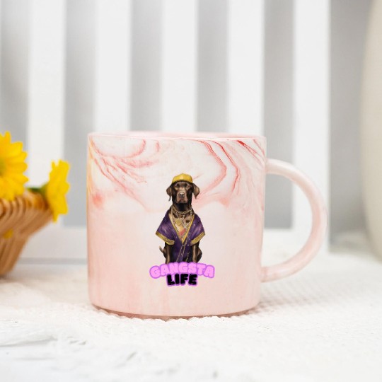 Gangsta Life Chocolate Labrador Marble Mugs