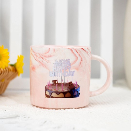 Premify 3D Pop Up Happy Birthday Card with Light & Marble Mugs