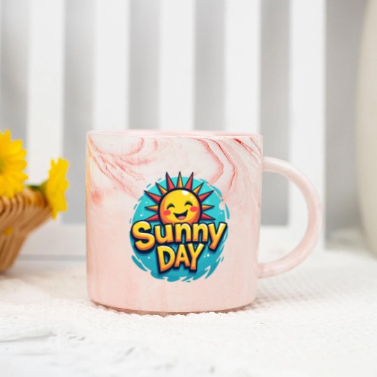 Sunny Day Sun Summer Vacation Marble Mugs