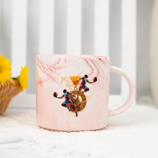Basketball Game Day Marble Mugs
