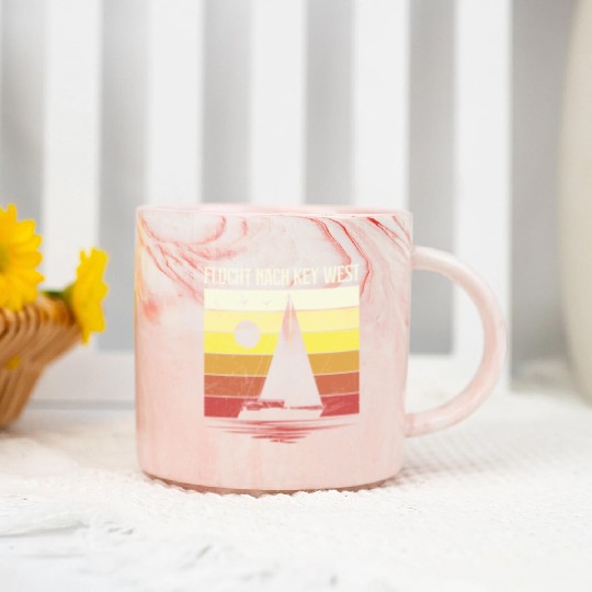 Florida ESCAPE TO KEY-WEST Sailing Florida Marble Mugs