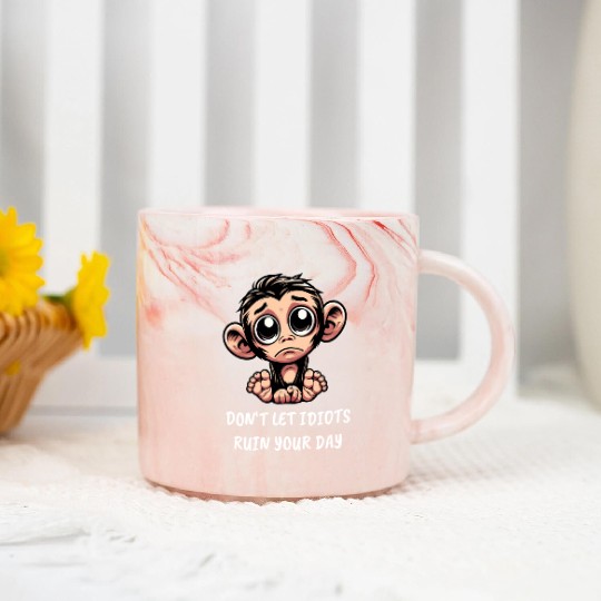 Sad monkey emotional loyal chimpanzee Marble Mugs