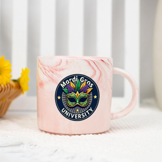 Mardi Gras University Mask Women's Mardi Gras Marble Mugs