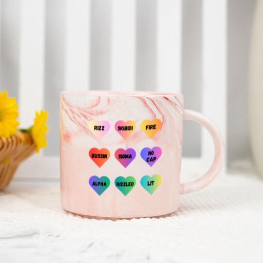 Skibidi Valentine's Day - Funny Valentine's Day Marble Mugs