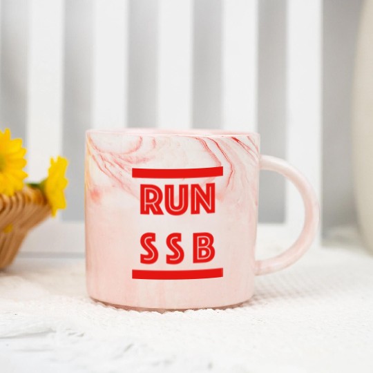 RUN SSB Ham radio Marble Mugs