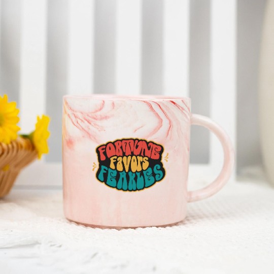 Fortune Favor Fearless Marble Mugs
