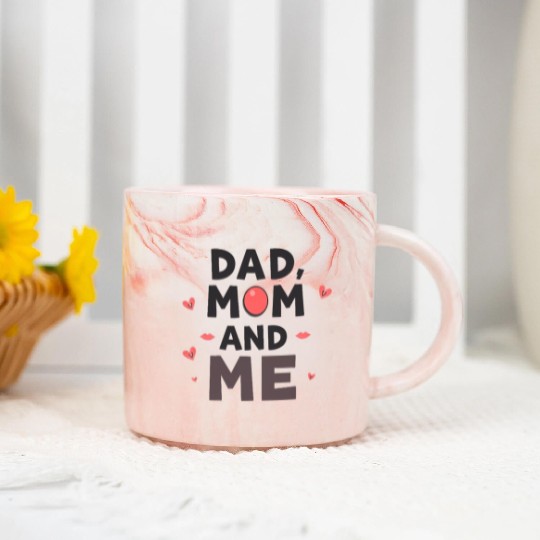 Dad, Mom, and Me: Family Love Marble Mugs