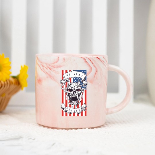 US Army Veteran Skull Marble Mugs
