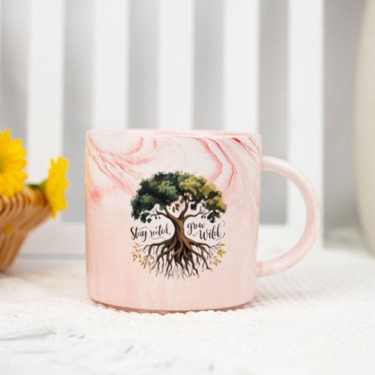 Rooted Growth - Nature's Wisdom Marble Mugs