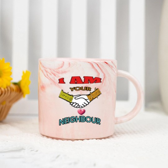 I AM YOUR NEIGHOUR MASSACHUSETTS AND NEW HAMPSHIRE Marble Mugs
