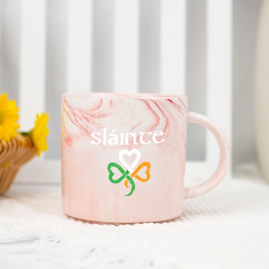Slainte St Patricks Day Irish Cheers Good Health Marble Mugs