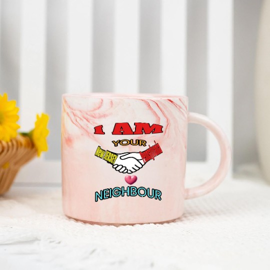 I AM YOUR NEIGHOUR NEW JERSEY AND PENNSYLVANIA Marble Mugs