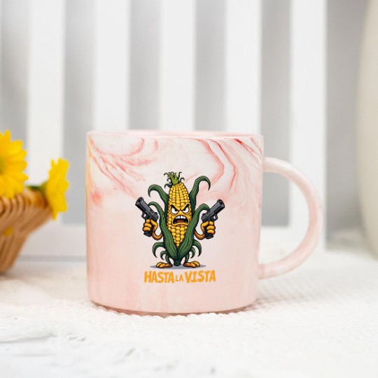 Gangster Corn Hasta La Vista - Corn on the cob Marble Mugs