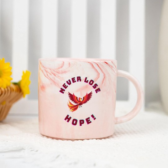 Never Lose Hope – Phoenix Rebirth Inspiration Meme Marble Mugs