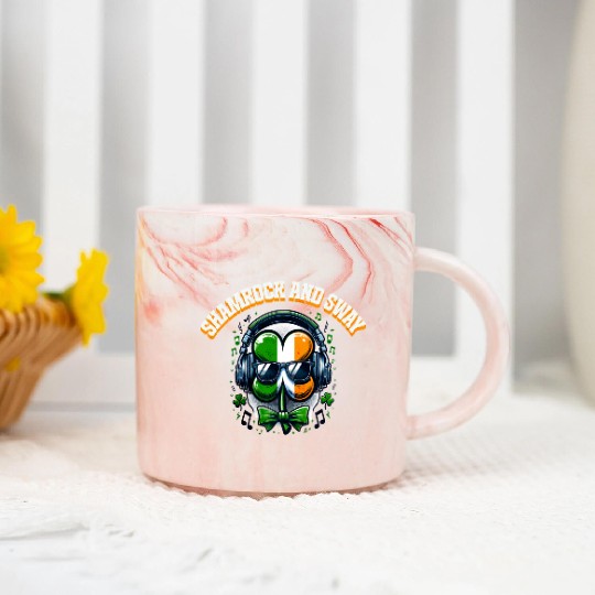 Clover Sway AI Graphic and Typography Marble Mugs