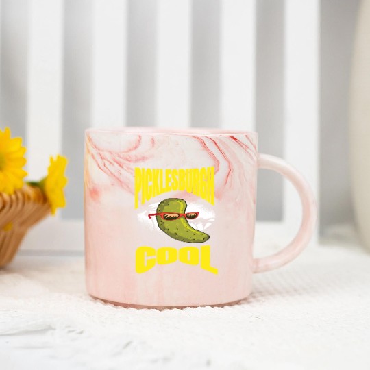 Pittsburgh Humor Picklesburgh Cool Relaxing Pickle Marble Mugs