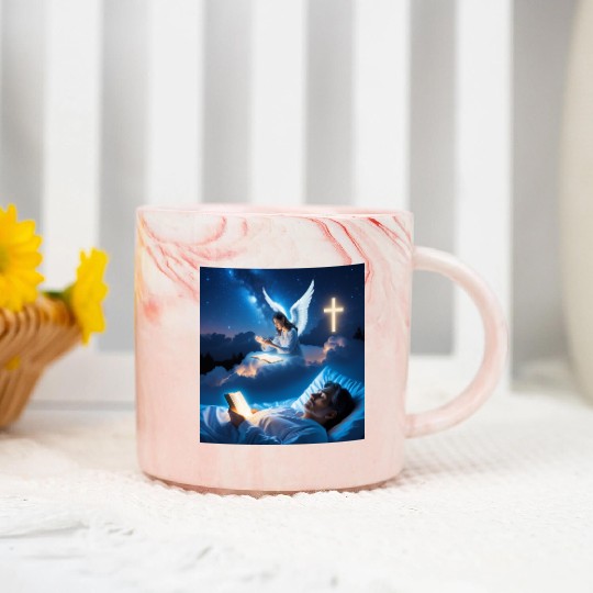 Ángel Guardián Velando el Sueño Marble Mugs