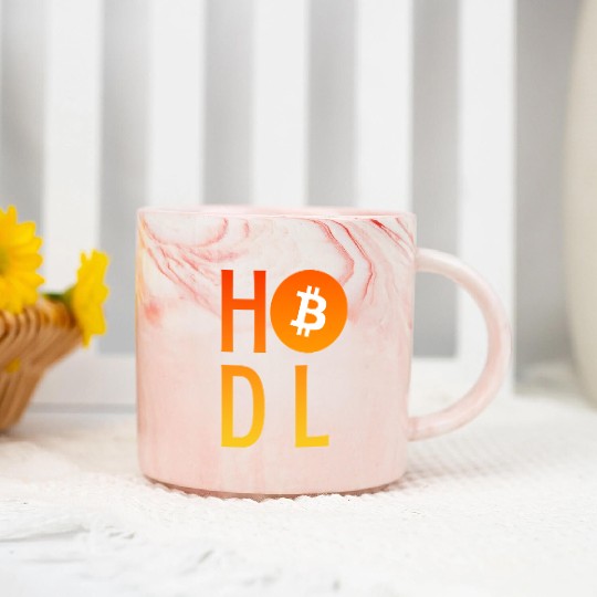 HODL Bitcoin Minimalist Art Marble Mugs