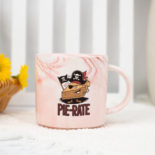 Pi-Rate, PI Pirate Fun for Math Lovers on Pi Day Marble Mugs