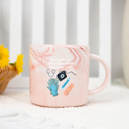 Not All Heroes Wear Capes Doctor appreciation Marble Mugs
