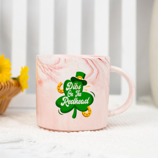 Dibs On The Redhead Funny St Patricks Day Drinking Marble Mugs