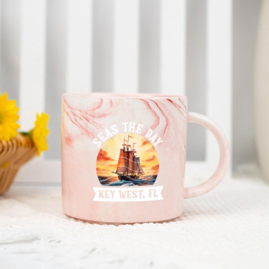 Florida Keys SEAS THE DAY IN KEY-WEST FLORIDA Marble Mugs