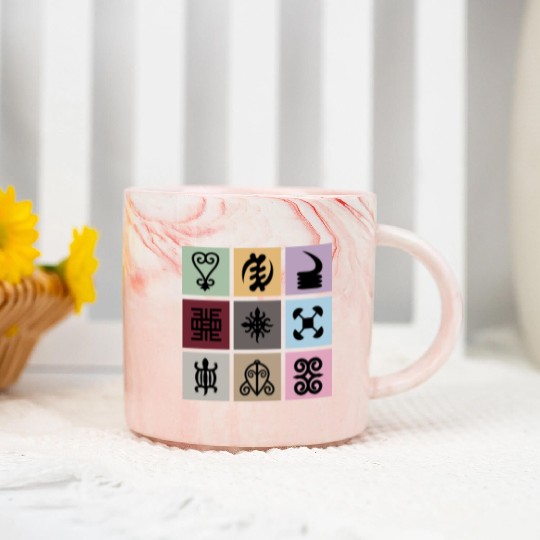 Ghana Adinkra Symbol – African Heritage & Wisdom Marble Mugs