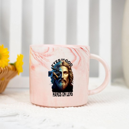 Eyes on God Hands On Lens Marble Mugs