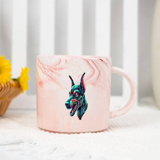 7D2D Inspired Neon Zombie Dog Marble Mugs