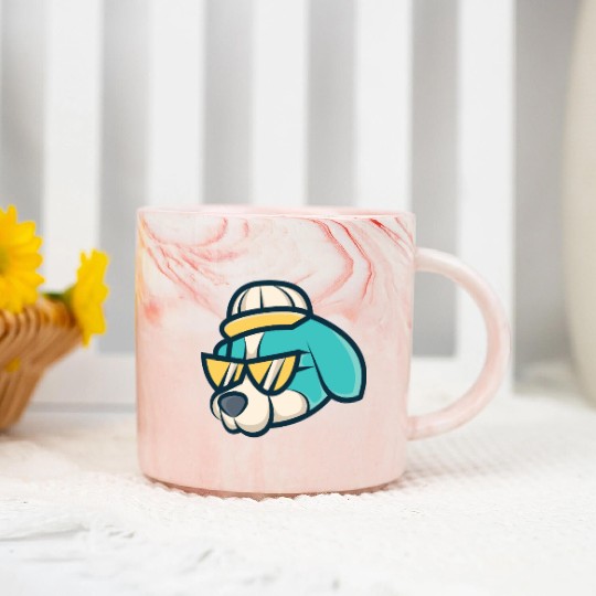 Cool Pup Vibes – Streetwear Dog Art Marble Mugs
