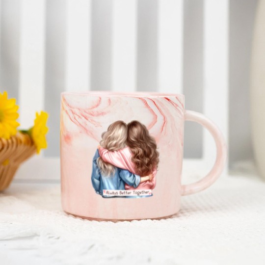 Always Better Together Best Friends BFF Friendship Marble Mugs