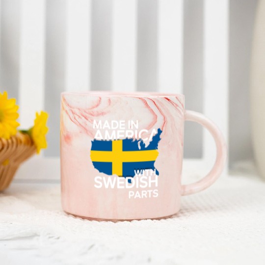 Made In America With Swedish Parts USA US Marble Mugs