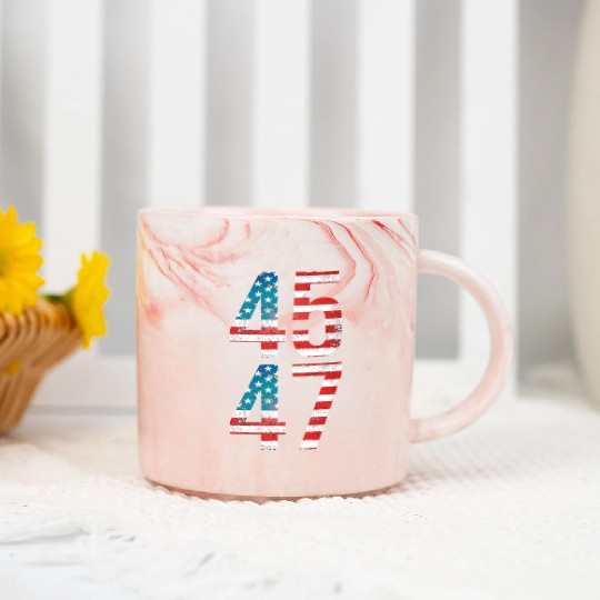 45 47 trump usa flag Marble Mugs