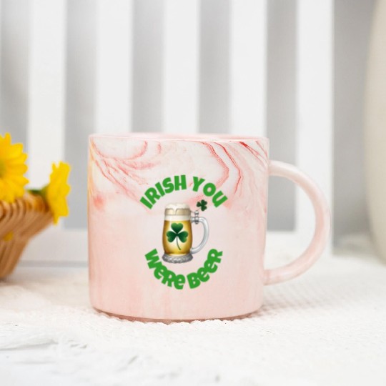 St. Patrick's Day - Irish you were Beer Marble Mugs