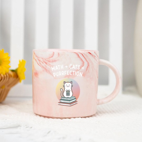 Math + Cats = Purrfection Marble Mugs