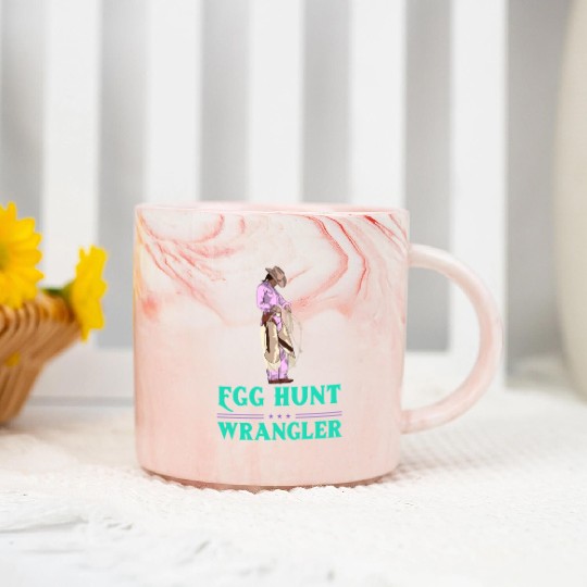 Egg Hunt Wrangler Easter Marble Mugs