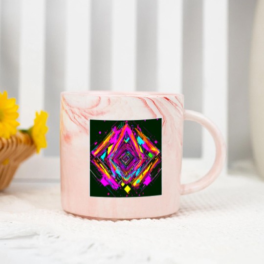 Neon Colors Vintage Party Rave Marble Mugs