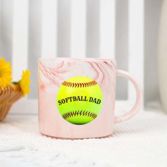 Softball Dad Marble Mugs