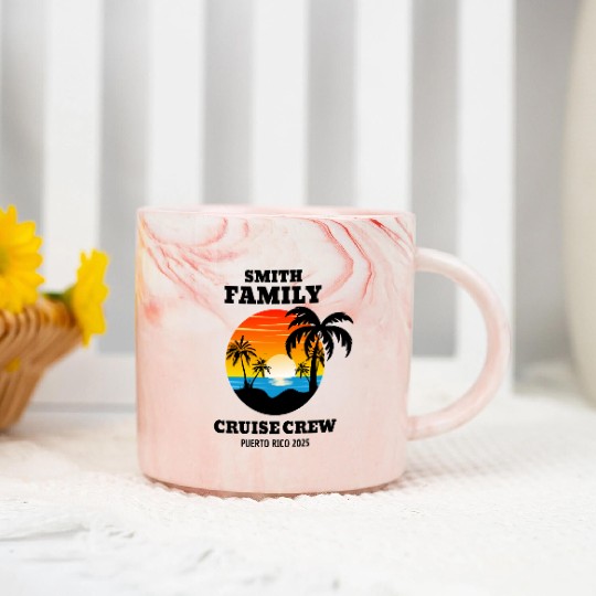 smith family cruise crew puerto rico 2025 Marble Mugs