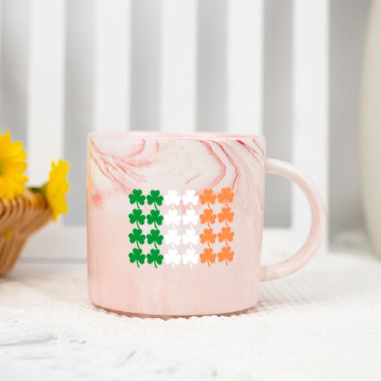 Ireland Shamrock Flag Marble Mugs