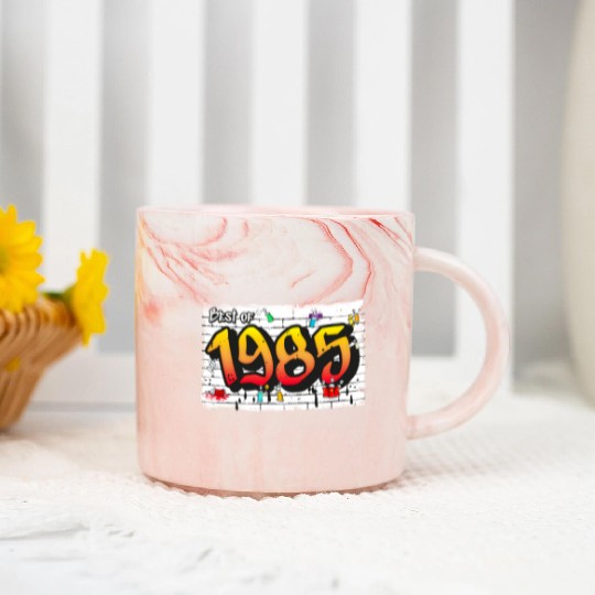 Best of 1985 Graffiti – 40 Years of Neon Nostalgia Marble Mugs