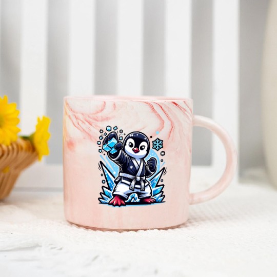 Penguin Karate Ice Master Powers Unleashed Marble Mugs