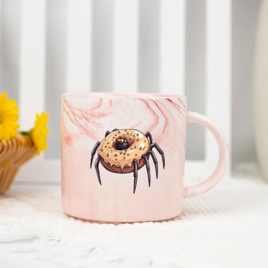 Donut Spider Funny Creative Motif Marble Mugs