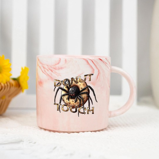 Donut Spider Funny Pun Marble Mugs