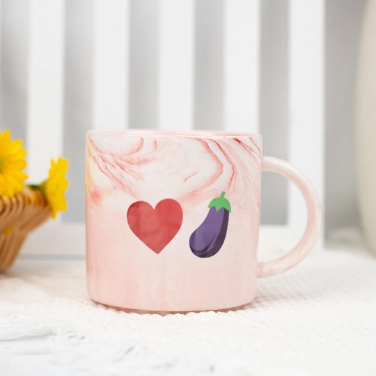 Love Eggplant Funny Gay LGBTQ Pride Marble Mugs