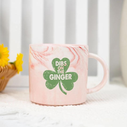 Fun St. Patrick’s Day Ginger Love Shamrock Marble Mugs